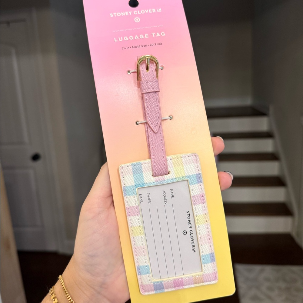 Stoney Clover Lane Multicolor Plaid Luggage Tag
